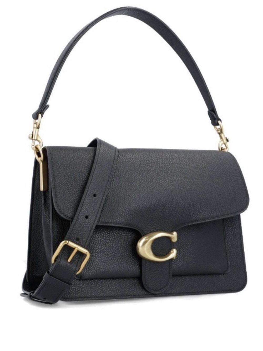 Coach Soft Tabby Black Leather Shoulder Crossbody Bag C4823 With Dust Bag